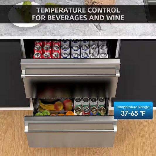 3.25 Cu. Ft. Built-In Outdoor Refrigerator in Stainless Steel Silver