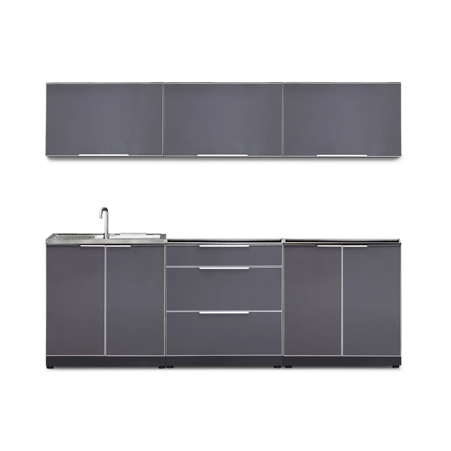 Classic Series 6PC Modular Outdoor Kitchen · Aluminum · Tempered Glass Door