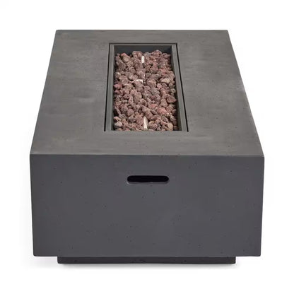 Aidan 56 In. X 15 In. Rectangular Outdoor Patio Gas Fire Pit Table with Tank Holder