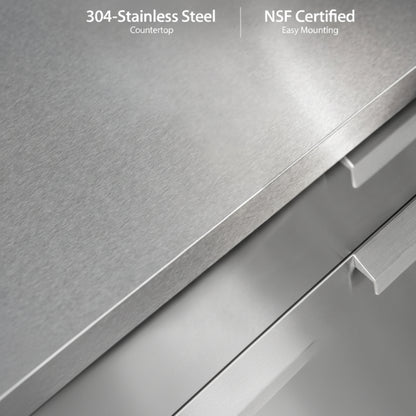 Newage Products Outdoor Kitchen 6 Piece Cabinet Set in Stainless Steel with Countertops