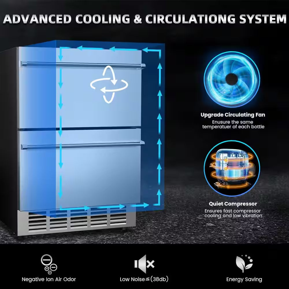 3.25 Cu. Ft. Built-In Outdoor Refrigerator in Stainless Steel Silver
