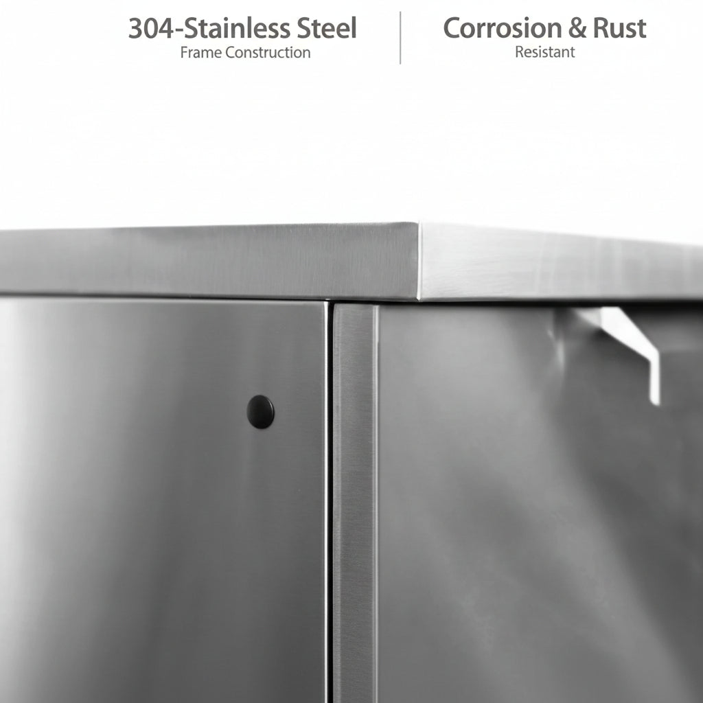 Newage Products Outdoor Kitchen 6 Piece Cabinet Set in Stainless Steel with Countertops