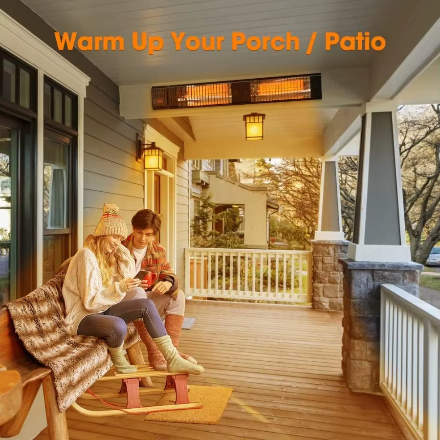 Infrared Electric Patio Heater 3000W Carbon Fiber Heating for Outdoor/Indoor Porch Deck Garage with Remote 24 Hours Timer Hard