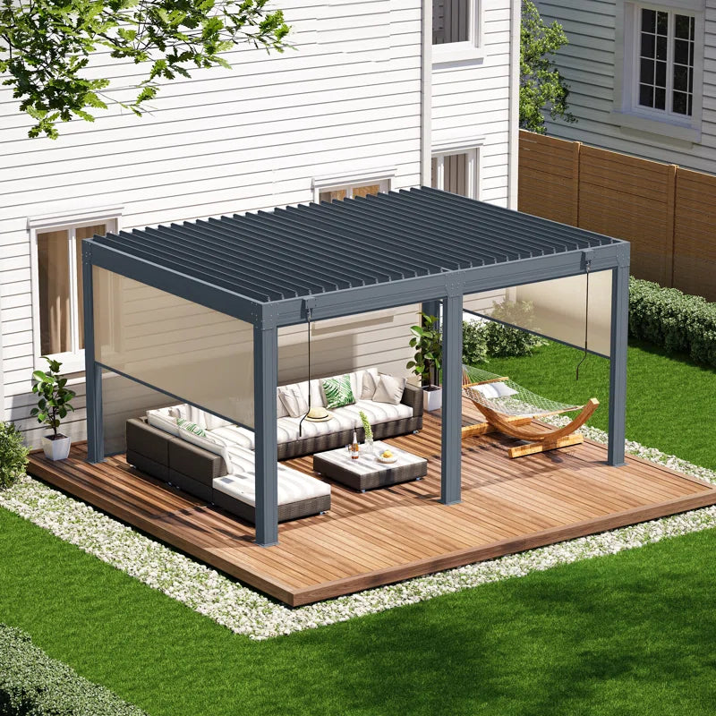 Aluminum Louvered Pergola, Outdoor Pergola with Adjustable Louvered Roof